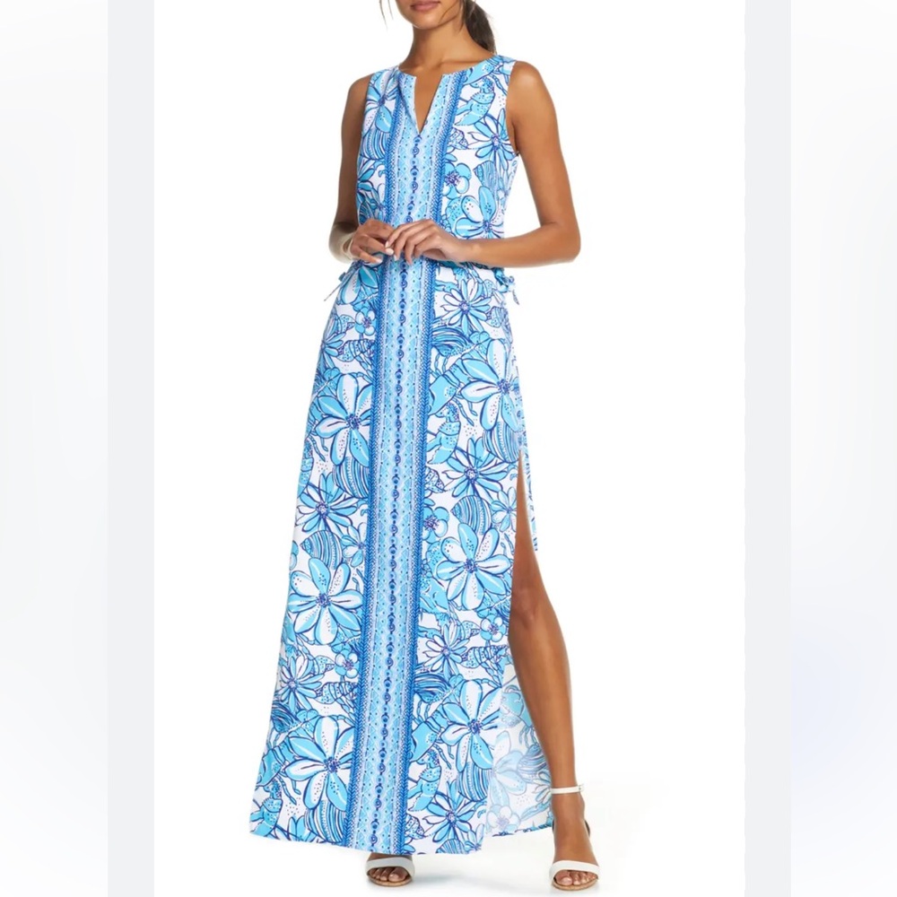 Lilly Pulitzer Donna Maxi Dress Romper Coronado Crab Size 6